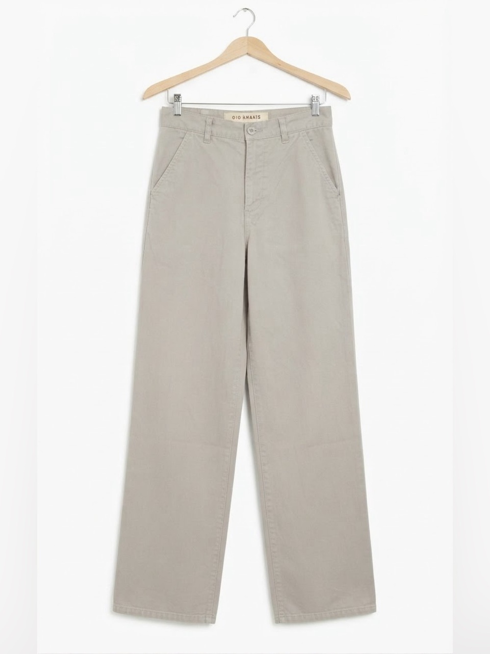 Gio Khakis Grey High Rise Straight Leg Pants Trousers Sz 28 X 31